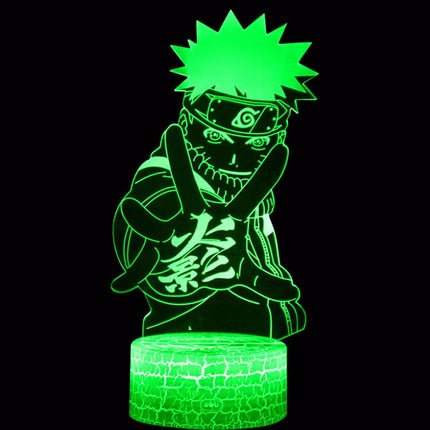 Lampka nocna LED 3D Naruto – pilot, 16 kolorów, USB – ujęcie produktu 3
