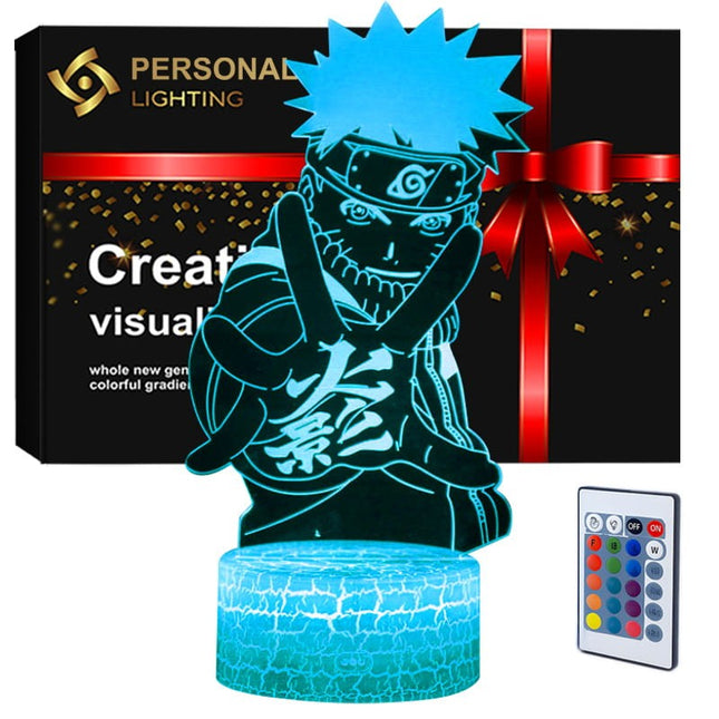 Lampka nocna LED 3D Naruto – pilot, 16 kolorów, USB – zdjęcie produktu