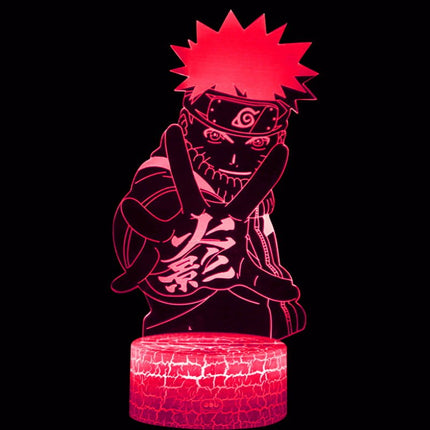 Lampka nocna LED 3D Naruto – pilot, 16 kolorów, USB – ujęcie produktu 4