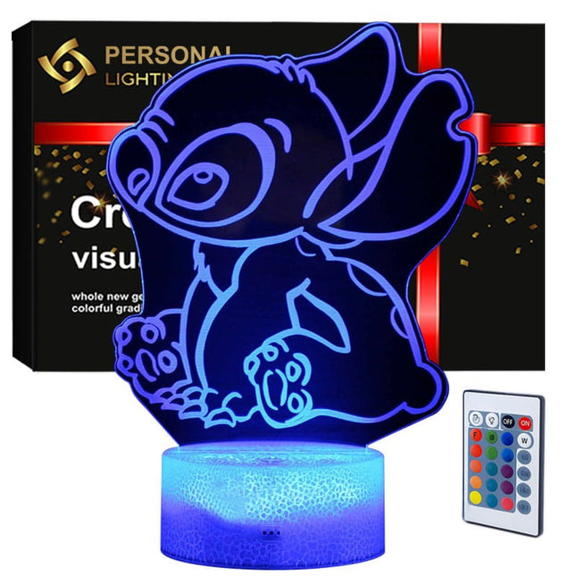 Lampka nocna LED 3D Lilo i Stitch – pilot, 16 kolorów, USB – zdjęcie produktu