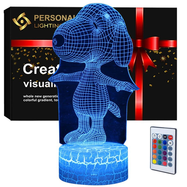 Lampka nocna LED 3D Snoopy – pilot, 16 kolorów, USB – zdjęcie produktu