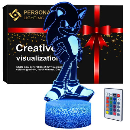Lampka nocna LED 3D Sonic – pilot, 16 kolorów, USB – zdjęcie produktu