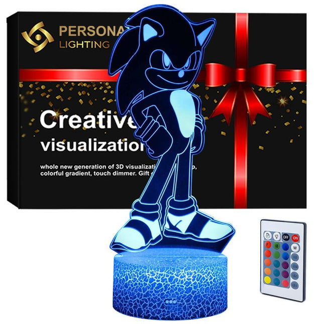 Lampka nocna LED 3D Sonic – pilot, 16 kolorów, USB – zdjęcie produktu