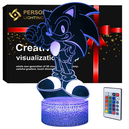 Lampka nocna LED 3D Sonic – pilot, 16 kolorów, USB – zdjęcie produktu