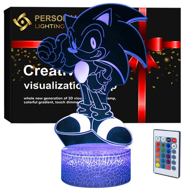 Lampka nocna LED 3D Sonic – pilot, 16 kolorów, USB – zdjęcie produktu