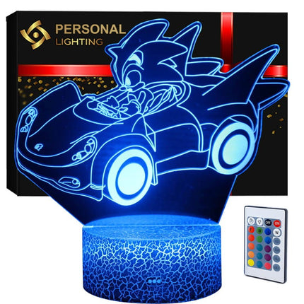 Lampka nocna LED 3D Sonic w samochodzie – pilot, 16 kolorów, USB – zdjęcie produktu