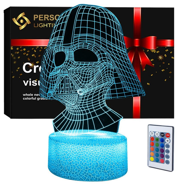 Lampka nocna LED 3D Star Wars – Darth Vader – pilot, 16 kolorów, USB – zdjęcie produktu