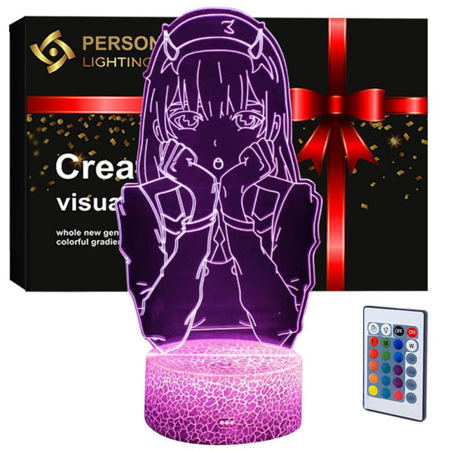 Lampka nocna LED 3D Zero Two (anime) – pilot, 16 kolorów, USB – zdjęcie produktu