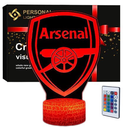 Lampka nocna LED 3D Arsenal FC – piłka nożna – pilot, 16 kolorów, USB – zdjęcie produktu
