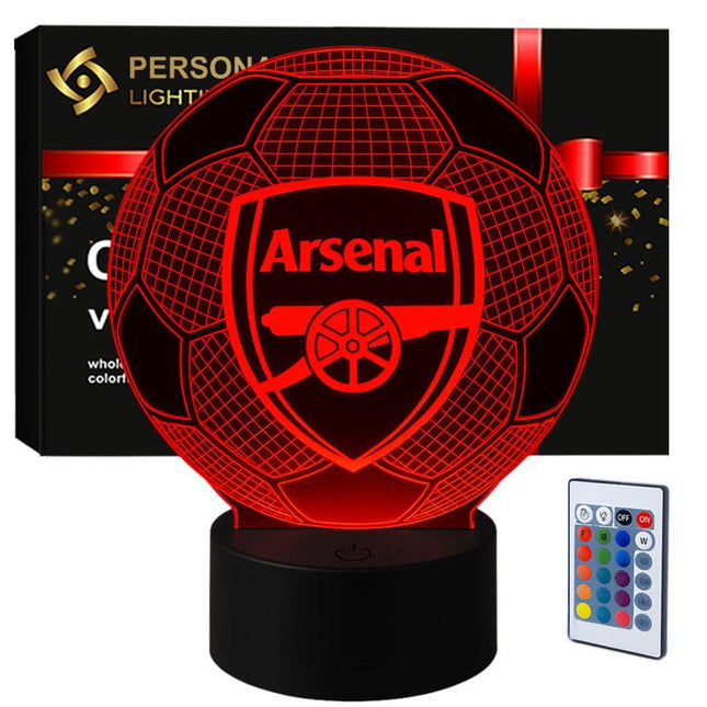 Lampka nocna LED 3D Arsenal FC – piłka – pilot, 16 kolorów, USB – zdjęcie produktu