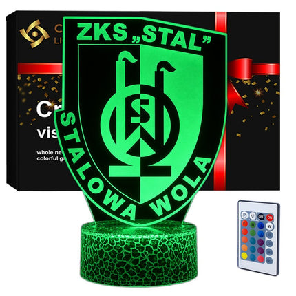 Lampka nocna LED 3D Stal Stalowa Wola – pilot, 16 kolorów, USB – zdjęcie produktu