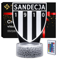 Lampka nocna LED 3D Sandecja Nowy Sącz – pilot, 16 kolorów, USB – zdjęcie produktu