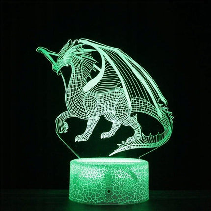 Lampka nocna LED 3D Smok – pilot, USB – zdjęcie produktu