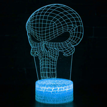 Lampka nocna LED 3D Czaszka Punisher – pilot – zdjęcie produktu