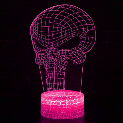 Lampka nocna LED 3D Czaszka Punisher – pilot – zdjęcie produktu