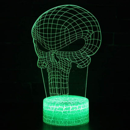 Lampka nocna LED 3D Czaszka Punisher – pilot – zdjęcie produktu
