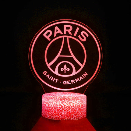 Lampka nocna LED 3D Paris Saint-Germain – pilot, 16 kolorów, USB – zdjęcie produktu