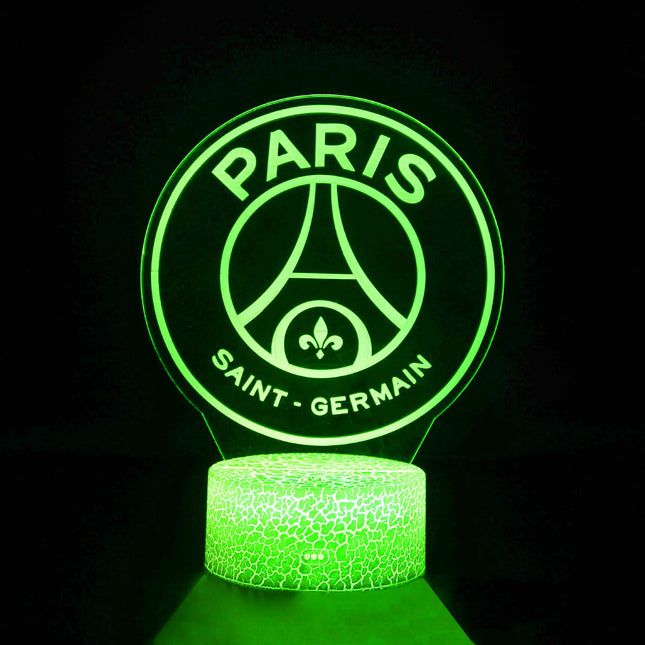 Lampka nocna LED 3D Paris Saint-Germain – pilot, 16 kolorów, USB – zdjęcie produktu