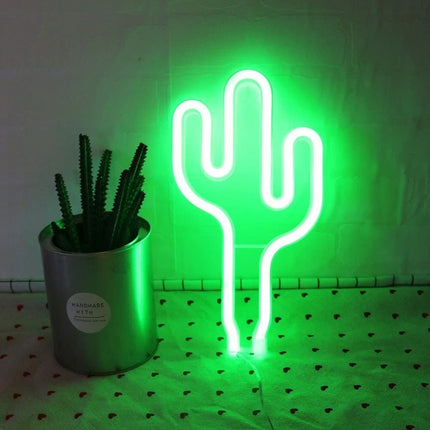 Neon LED Kaktus na ścianę – 26 × 14,5 cm, USB/baterie – zdjęcie produktu