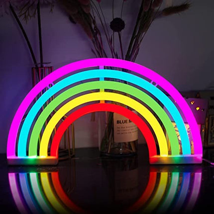 Neon LED Tęcza na ścianę – 30 × 16,5 cm, USB/baterie – zdjęcie produktu