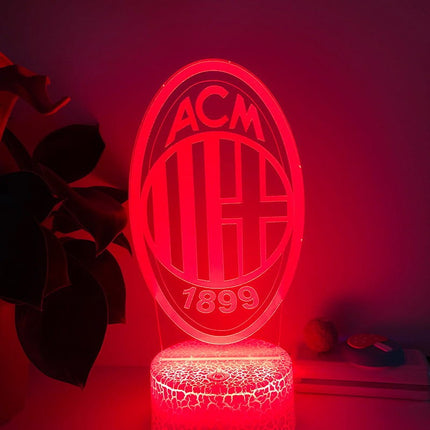 Lampka nocna LED 3D AC Milan – pilot, 16 kolorów, USB – zdjęcie produktu