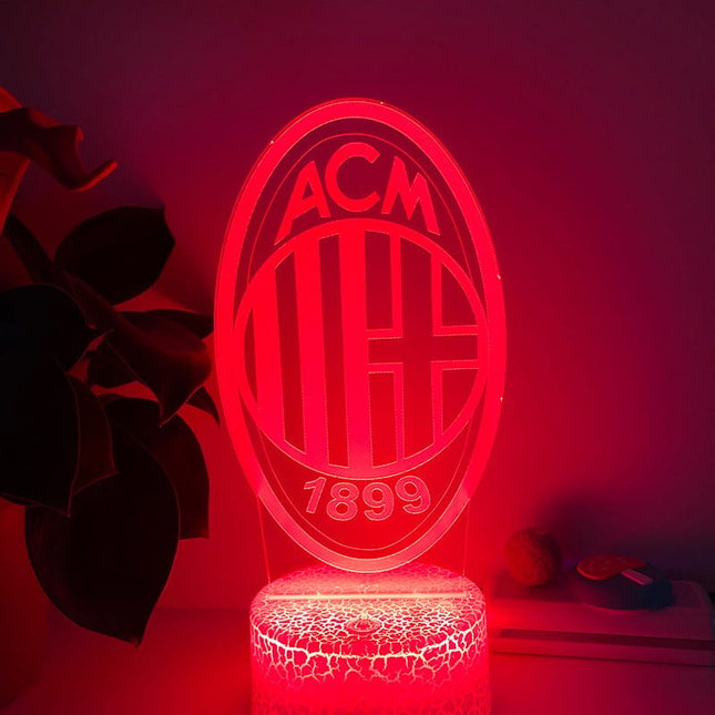 Lampka nocna LED 3D AC Milan – pilot, 16 kolorów, USB – zdjęcie produktu