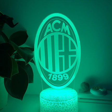 Lampka nocna LED 3D AC Milan – pilot, 16 kolorów, USB – zdjęcie produktu