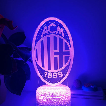 Lampka nocna LED 3D AC Milan – pilot, 16 kolorów, USB – zdjęcie produktu