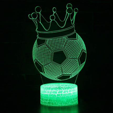 Lampka nocna LED 3D Korona – pilot, 16 kolorów, USB – zdjęcie produktu
