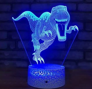 Lampka nocna LED 3D Dinozaur T-Rex – pilot, USB – zdjęcie produktu