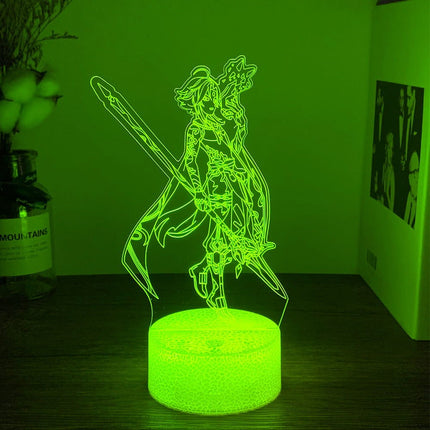 Lampka nocna LED 3D Genshin Impact Anime – pilot, 16 kolorów, USB – zdjęcie produktu