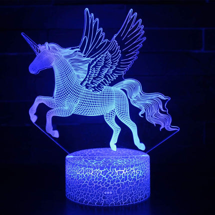 Lampka nocna LED 3D Jednorożec – pilot, 16 kolorów, USB – zdjęcie produktu