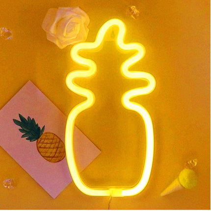 Neon LED ananas na ścianę – 26 × 14 cm, USB/baterie – zdjęcie produktu