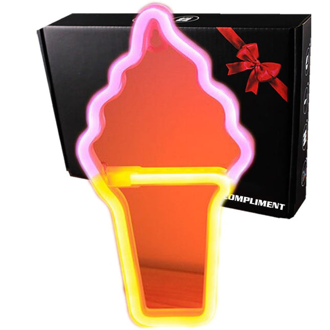 Neon LED Lody na ścianę – 27 × 17 cm, USB/baterie – zdjęcie produktu