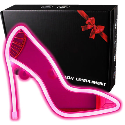 Neon LED Różowe szpilki na ścianę – 26 × 18 cm, USB/baterie – zdjęcie produktu