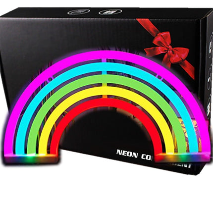 Neon LED Tęcza na ścianę – 30 × 16,5 cm, USB/baterie – zdjęcie produktu