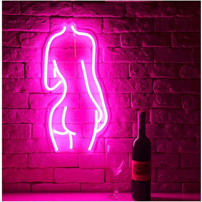 Neon LED Postać kobiety na ścianę – 40 × 20 cm, USB/baterie – zdjęcie produktu