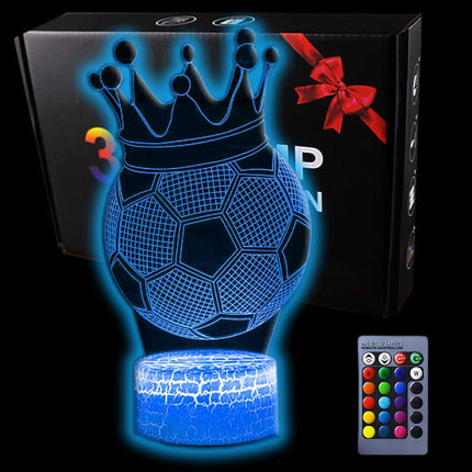 Lampka nocna LED 3D Korona – pilot, 16 kolorów, USB – zdjęcie produktu