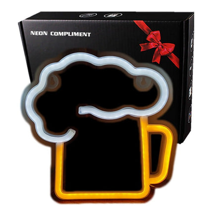 Neon LED Beer Piwo na ścianę – 28 × 28 cm, USB/baterie – zdjęcie produktu