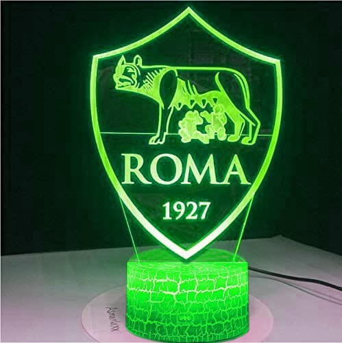 Lampka nocna LED 3D AS Roma – piłka nożna – pilot, 16 kolorów, USB – zdjęcie produktu