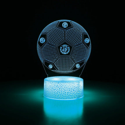 Lampka nocna LED 3D Widzew Łódź – piłka – pilot, 16 kolorów, USB – zdjęcie produktu