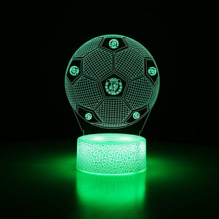Lampka nocna LED 3D Widzew Łódź – piłka – pilot, 16 kolorów, USB – zdjęcie produktu