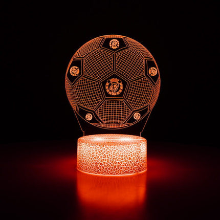 Lampka nocna LED 3D Widzew Łódź – piłka – pilot, 16 kolorów, USB – zdjęcie produktu