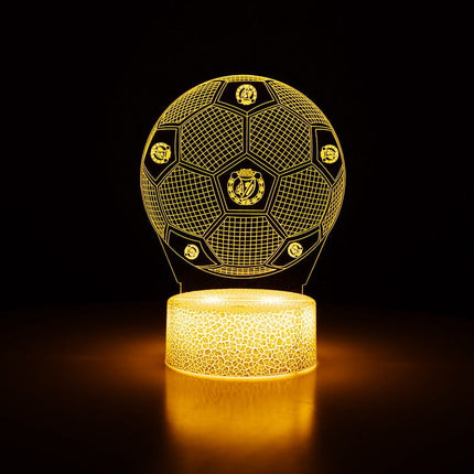 Lampka nocna LED 3D Widzew Łódź – piłka – pilot, 16 kolorów, USB – zdjęcie produktu