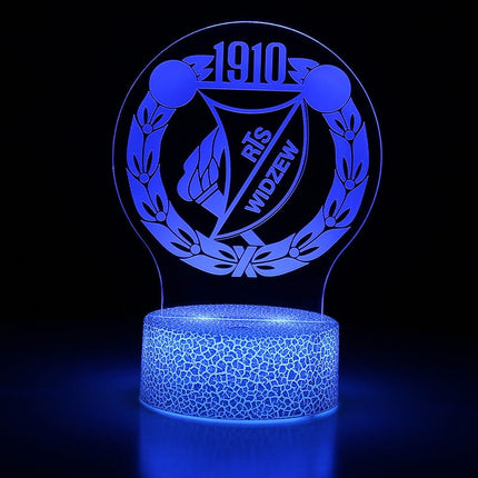Lampka nocna LED 3D Widzew Łódź – pilot, 16 kolorów, USB – zdjęcie produktu