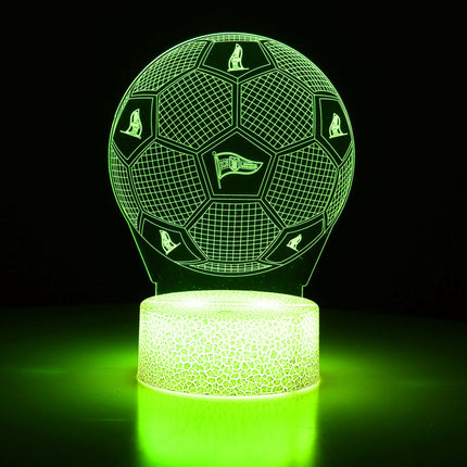 Lampka nocna LED 3D Lechia Gdańsk – piłka – pilot, 16 kolorów, USB – zdjęcie produktu