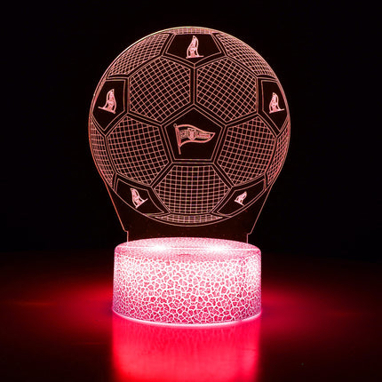 Lampka nocna LED 3D Lechia Gdańsk – piłka – pilot, 16 kolorów, USB – zdjęcie produktu