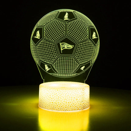 Lampka nocna LED 3D Lechia Gdańsk – piłka – pilot, 16 kolorów, USB – zdjęcie produktu