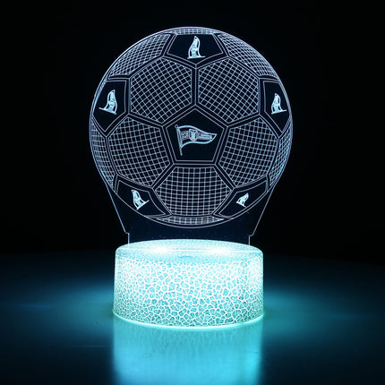 Lampka nocna LED 3D Lechia Gdańsk – piłka – pilot, 16 kolorów, USB – zdjęcie produktu