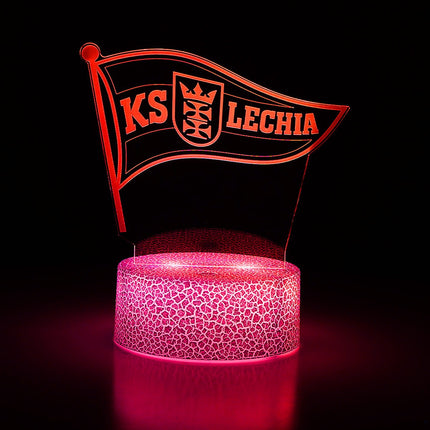 Lampka nocna LED 3D Lechia Gdańsk – pilot, 16 kolorów, USB – zdjęcie produktu